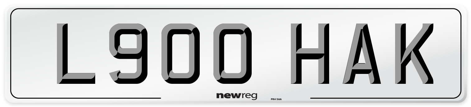 L900 HAK Number Plate from New Reg